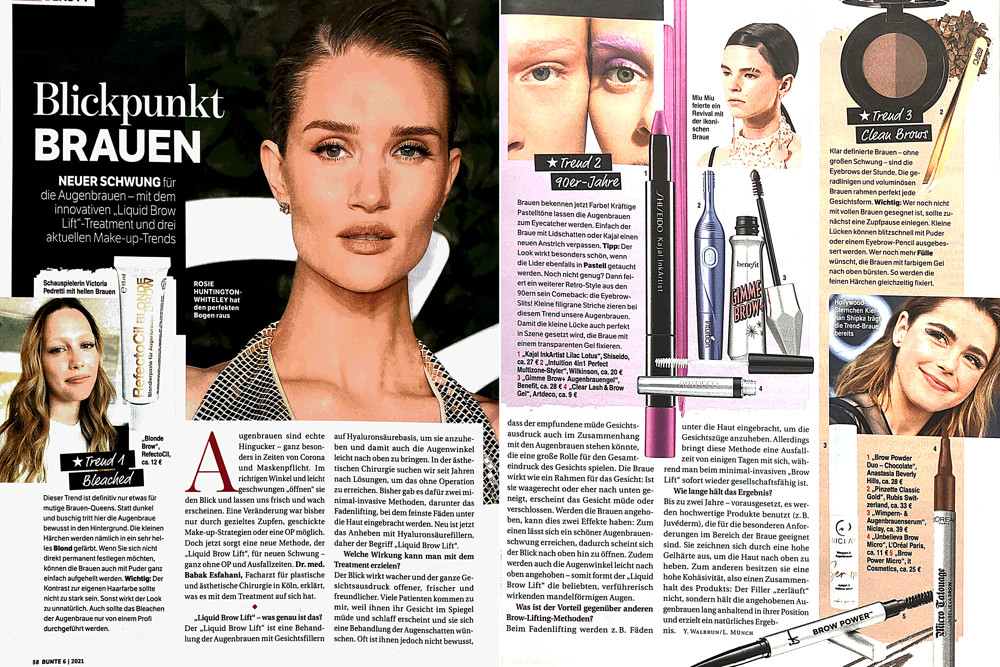 Im BUNTE Magazin wird unsere Classic Gold Pinzette empfohlen