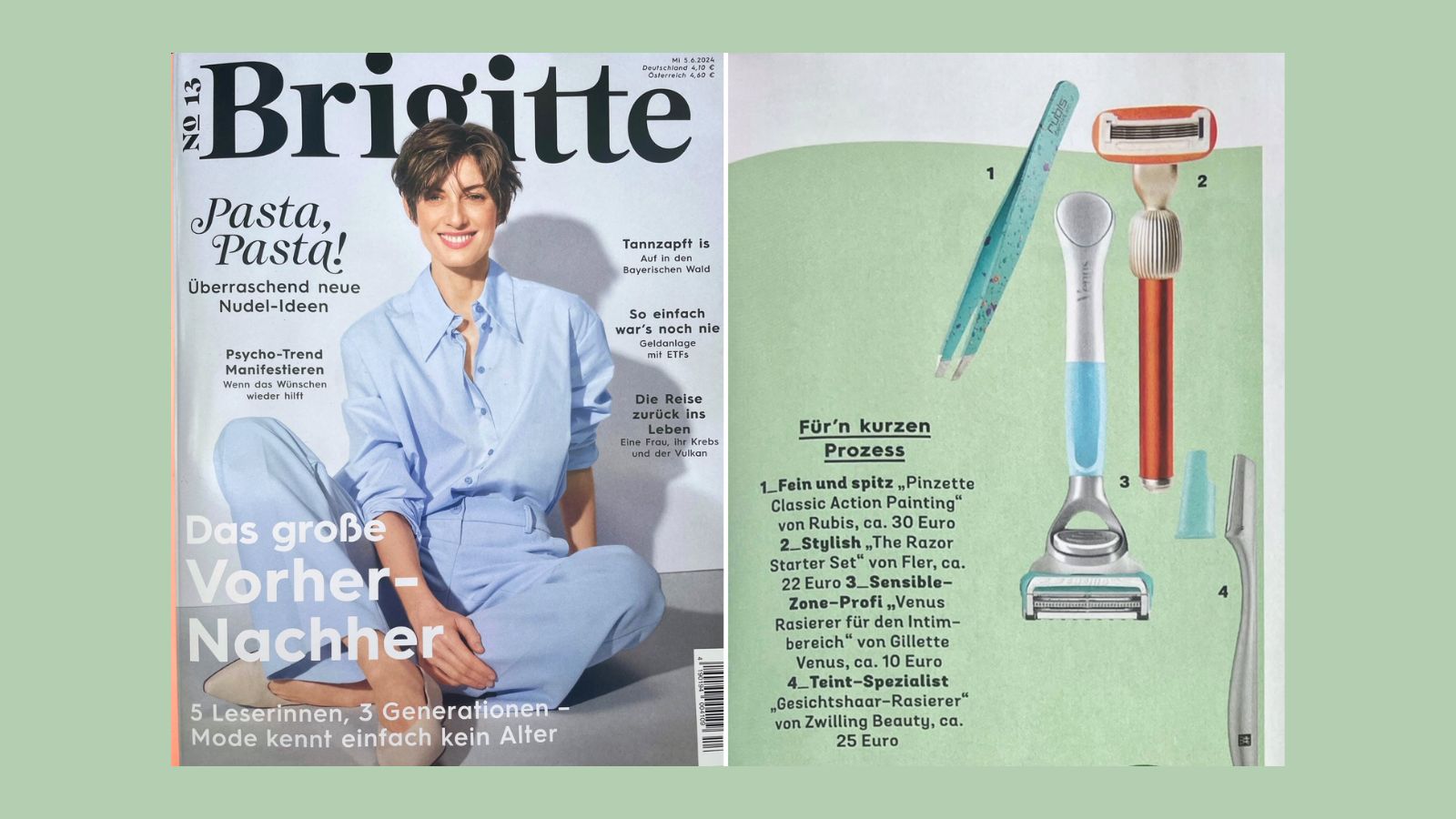 Unser Highlight im Juni: Veröffentlichung unserer Action Painting Pinzette im Brigitte-Magazin