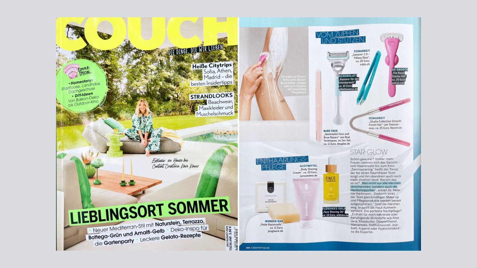 Rubis Sweezer in Tiffany Blue im COUCH Magazin: Wir sagen danke!